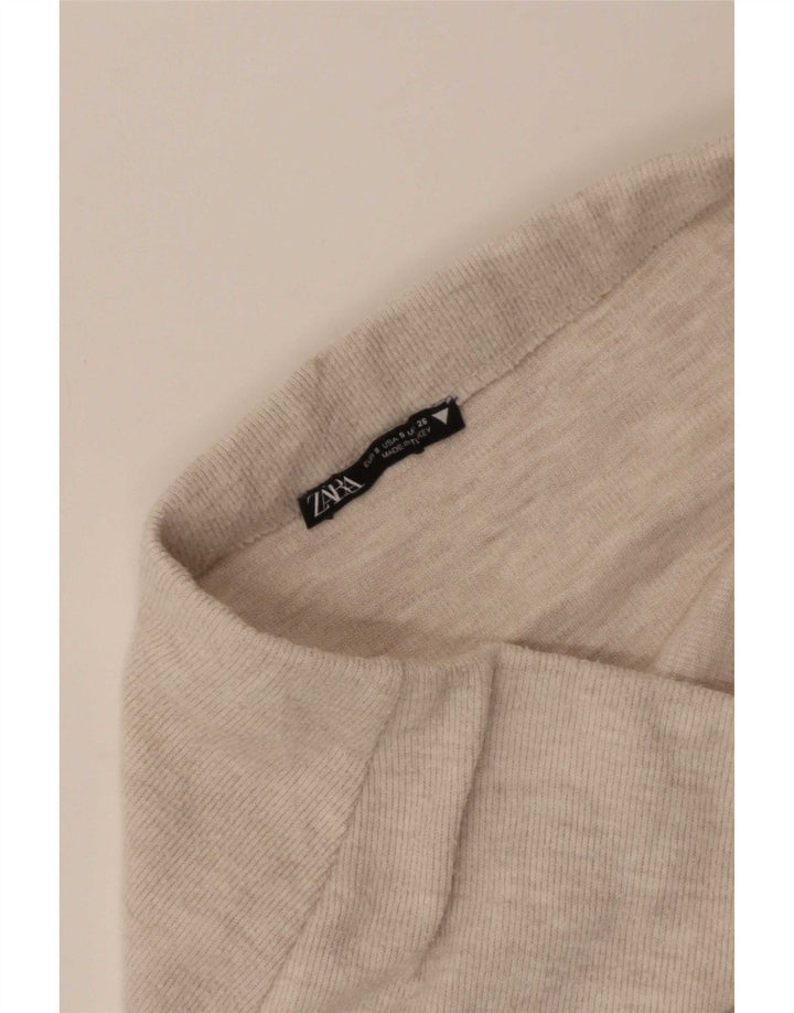 Zara Womens Midi Skirt Small W26  Beige