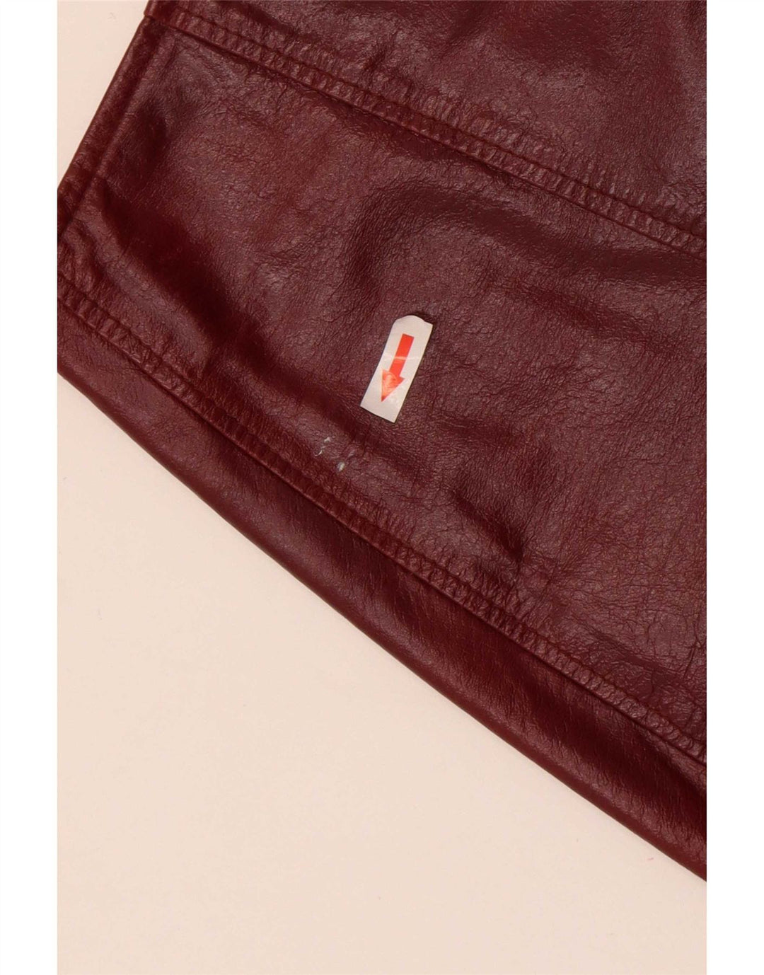 Conbipel Womens Mini Leather Skirt IT 44 Medium W27  Maroon Leather