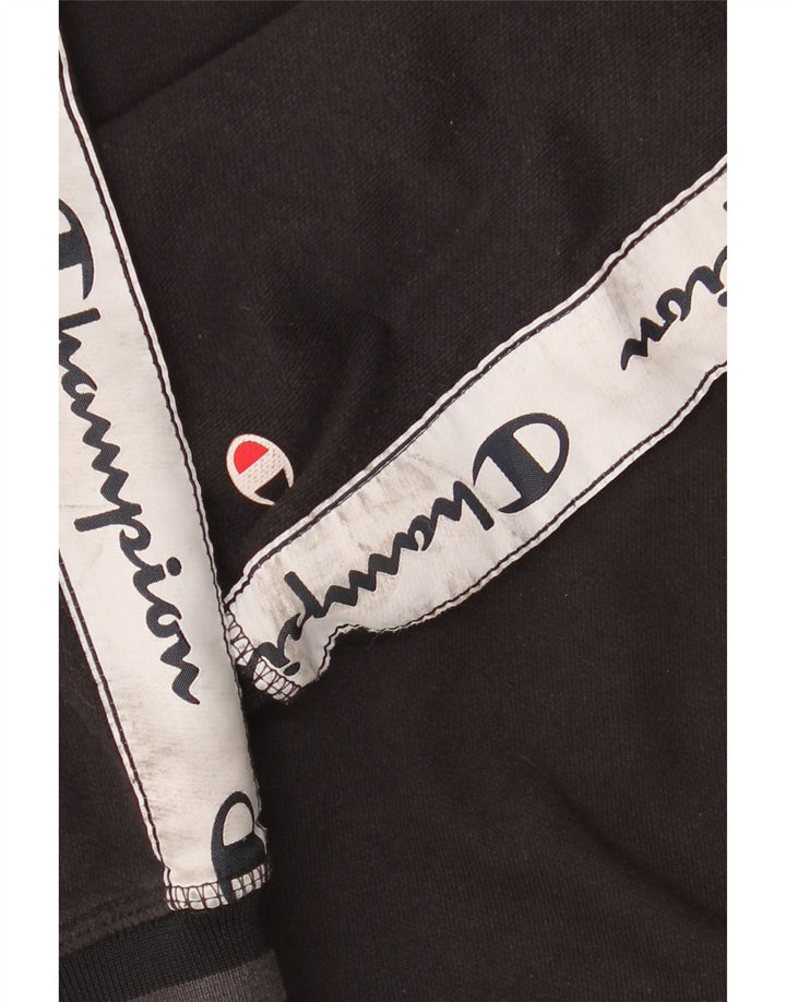 Champion Mens Graphic Sweatshirt Jumper Large Black Colourblock Cotton