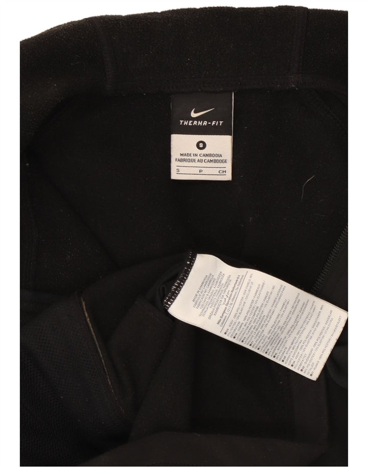 Nike Womens Zip Hoodie Sweater UK 10 Small Black Polyester
