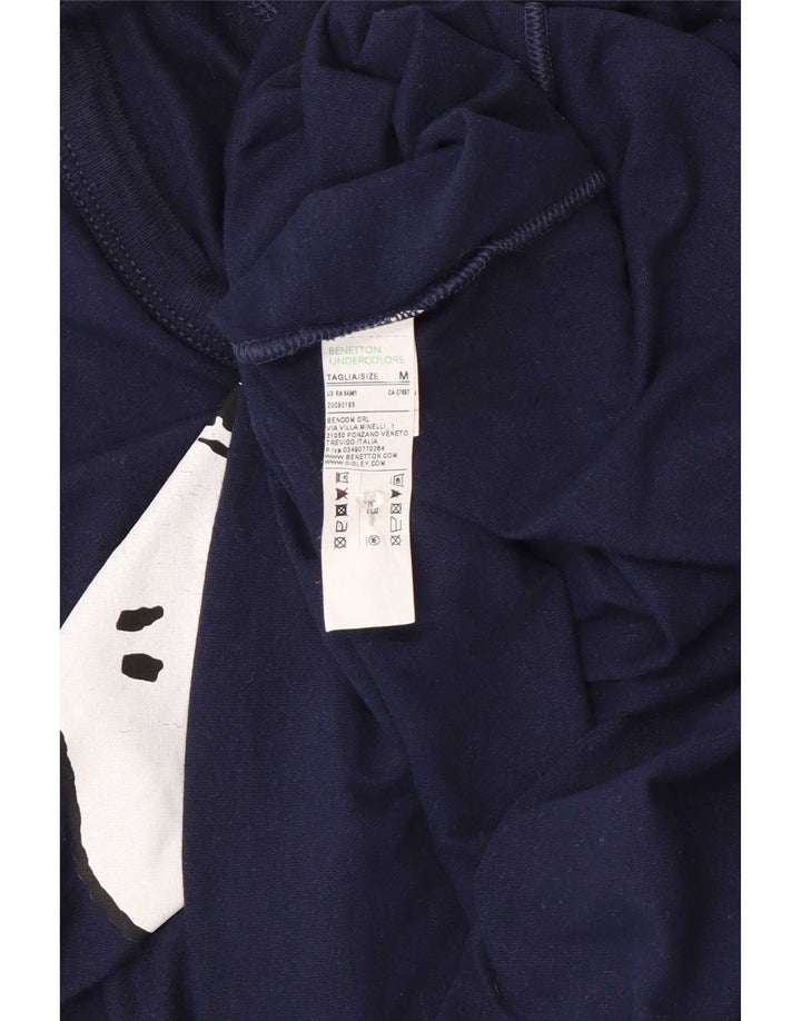 Benetton Mens Peanuts Graphic Vest Top Medium Navy Blue Cotton