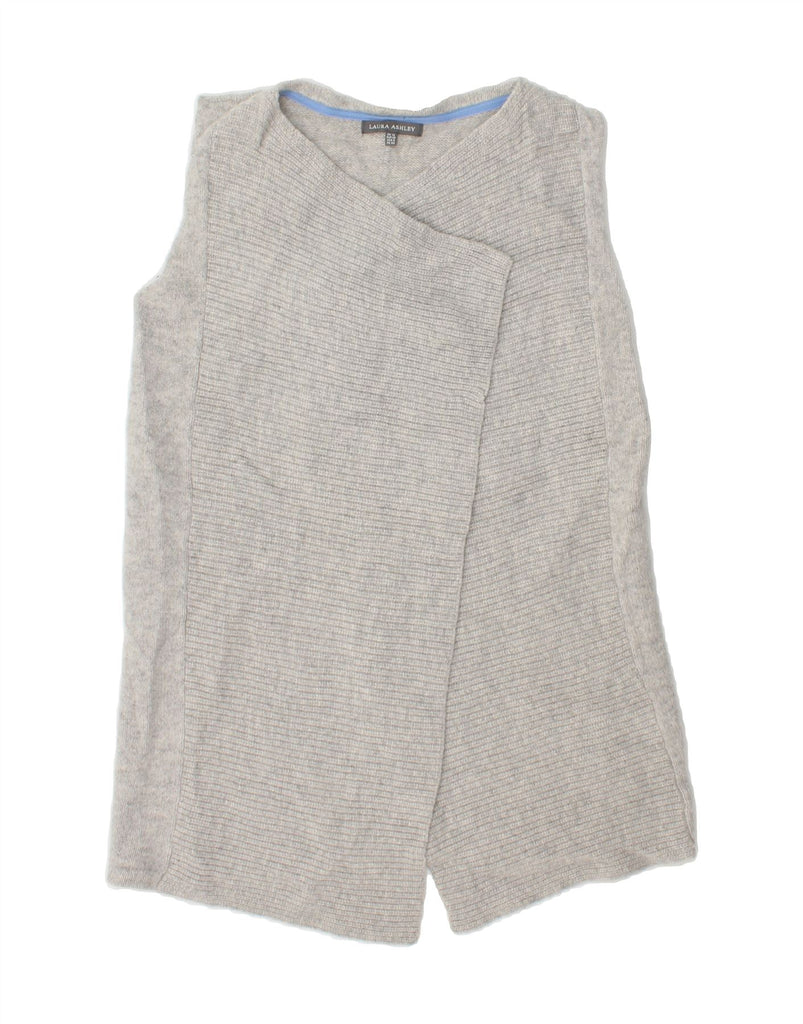 LAURA ASHLEY Womens Asymmetric Cardigan Sweater UK 12 Medium  Grey Vintage Laura Ashley and Second-Hand Laura Ashley from Messina Hembry 