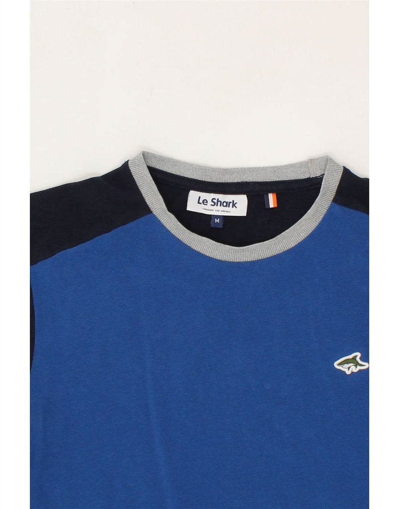 VINTAGE Mens T-Shirt Top Medium Blue Colourblock Cotton Vintage Vintage and Second-Hand Vintage from Messina Hembry 