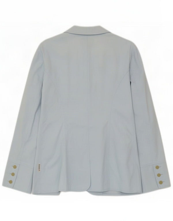 Armani Womens 1 Button Blazer Jacket UK 16 Large Blue Cotton