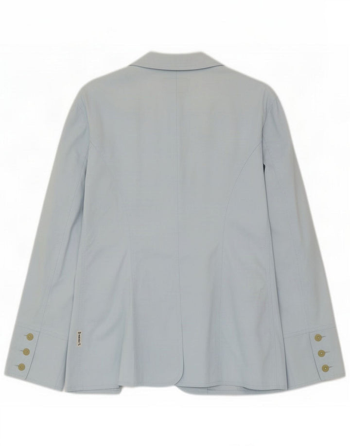 Armani Womens 1 Button Blazer Jacket UK 16 Large Blue Cotton