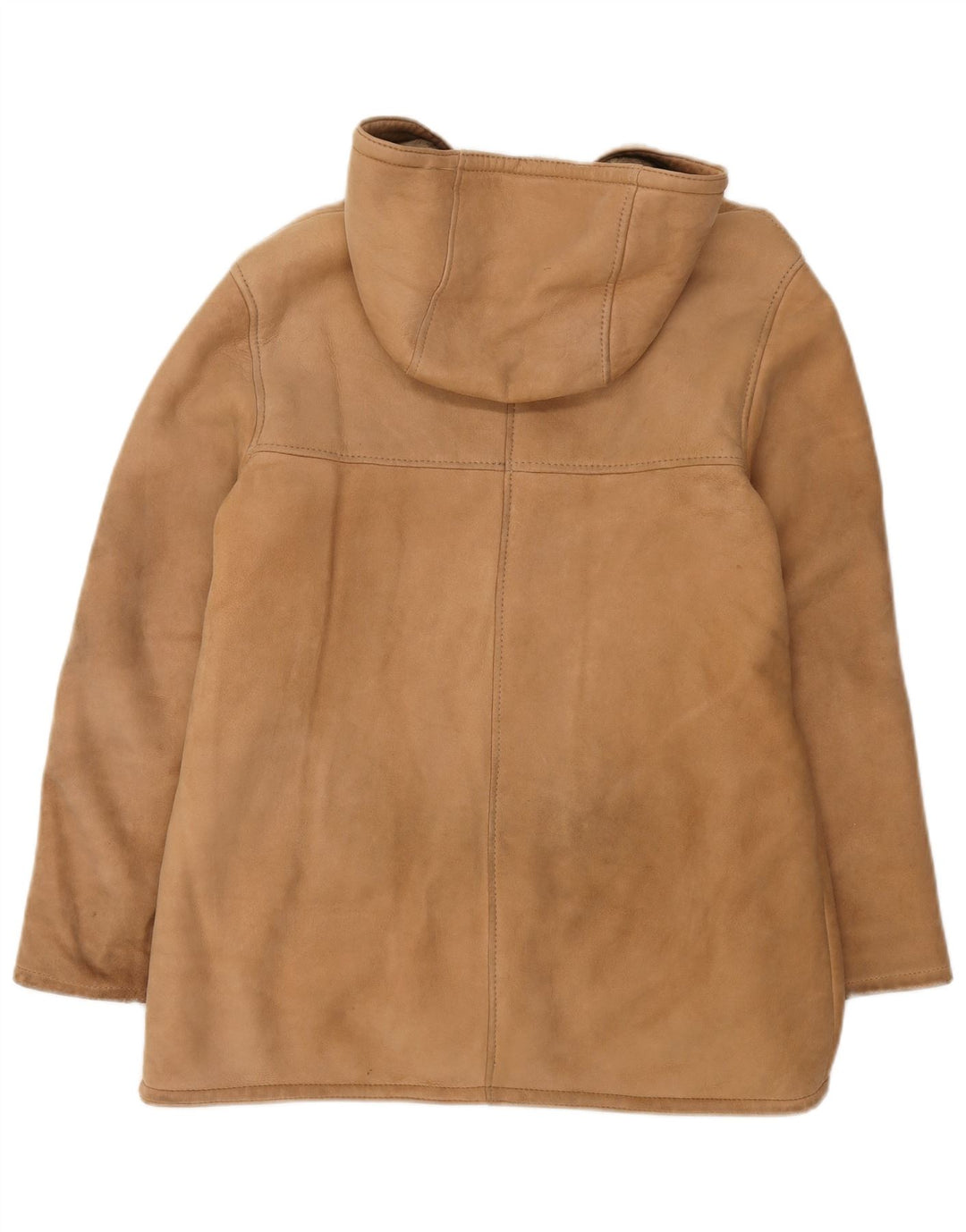 Vintage Womens Hooded Shearling Jacket UK 12 Medium Beige