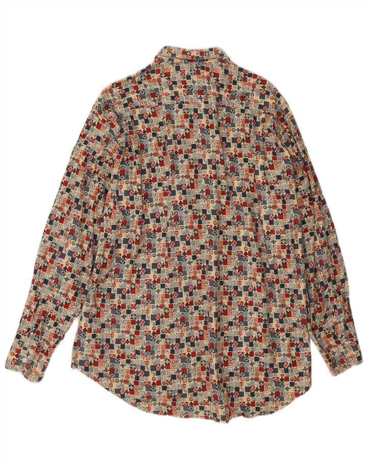 Sisley Mens Relaxed Fit Shirt XL Multicoloured Geometric Cotton