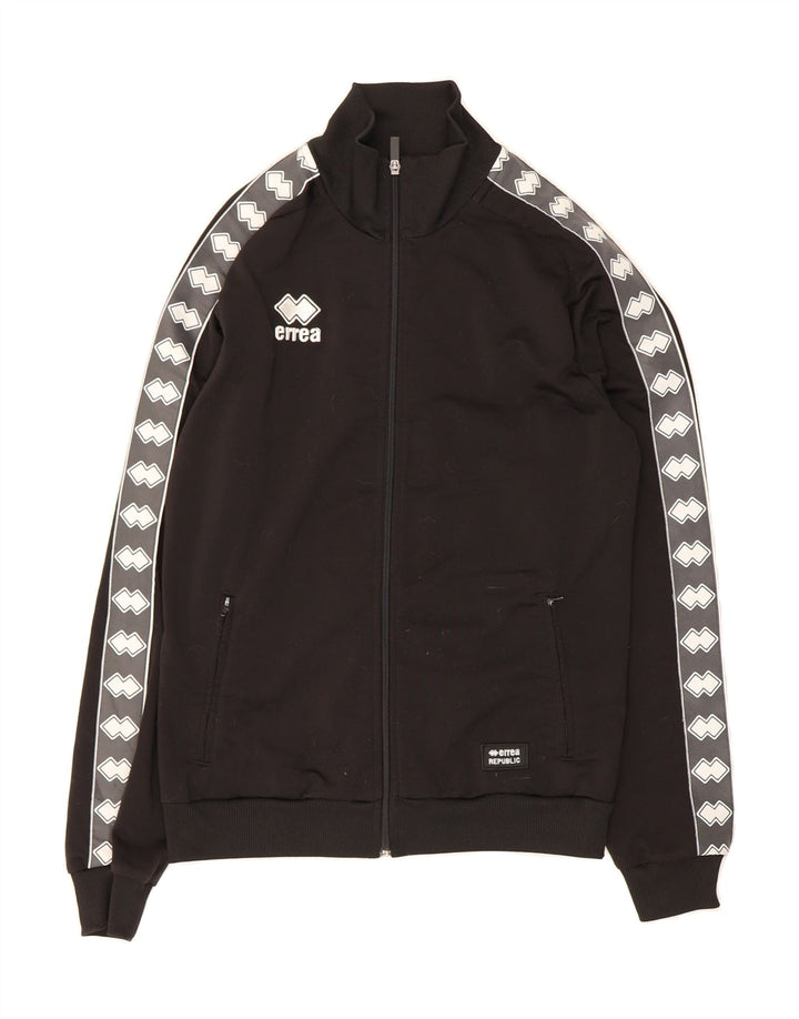 ERREA Mens Graphic Tracksuit Top Jacket Medium Black Polyester Vintage Errea and Second-Hand Errea from Messina Hembry 