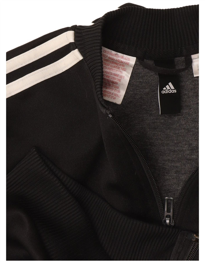 Adidas Womens Tracksuit Top Jacket UK 12 Medium Black