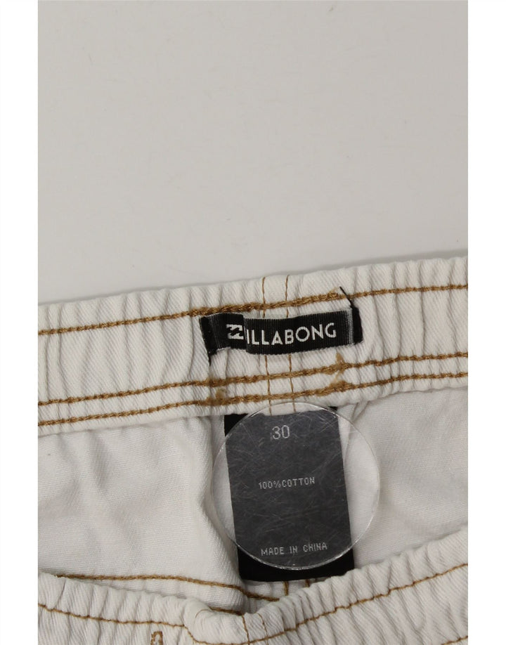 Billabong Womens Distressed Denim Shorts W30 Medium White Cotton