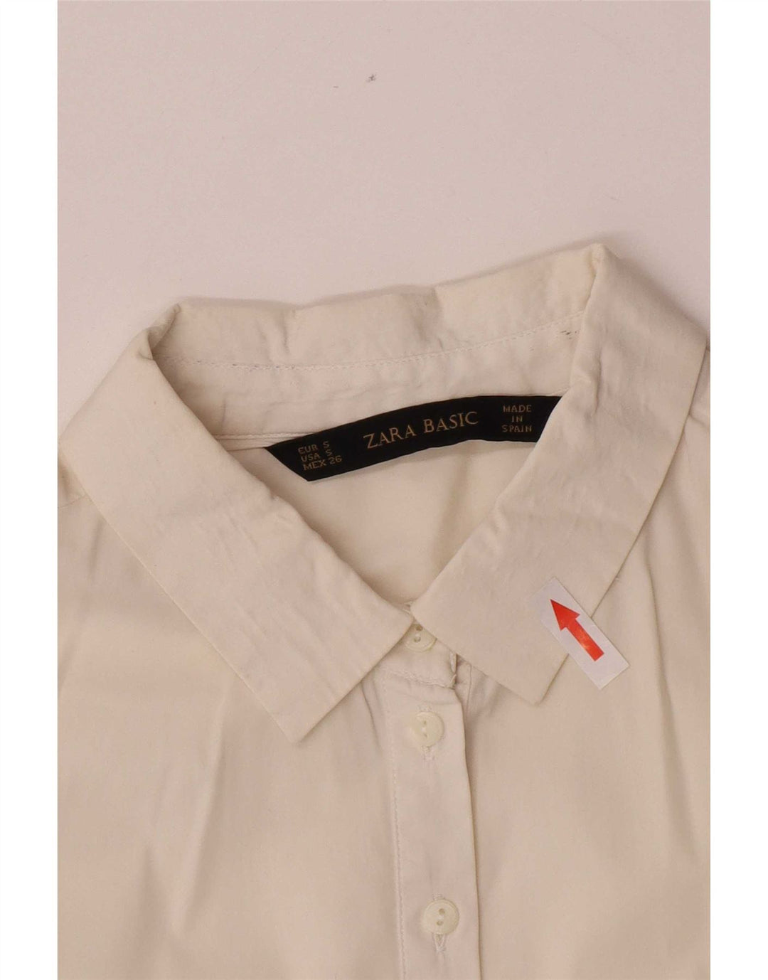 Zara Womens 3/4 Sleeve Pullover Shirt UK 10 Small White