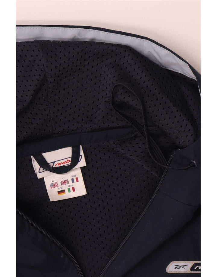 Reebok Womens Hooded Tracksuit Top Jacket UK 14 Medium Navy Blue