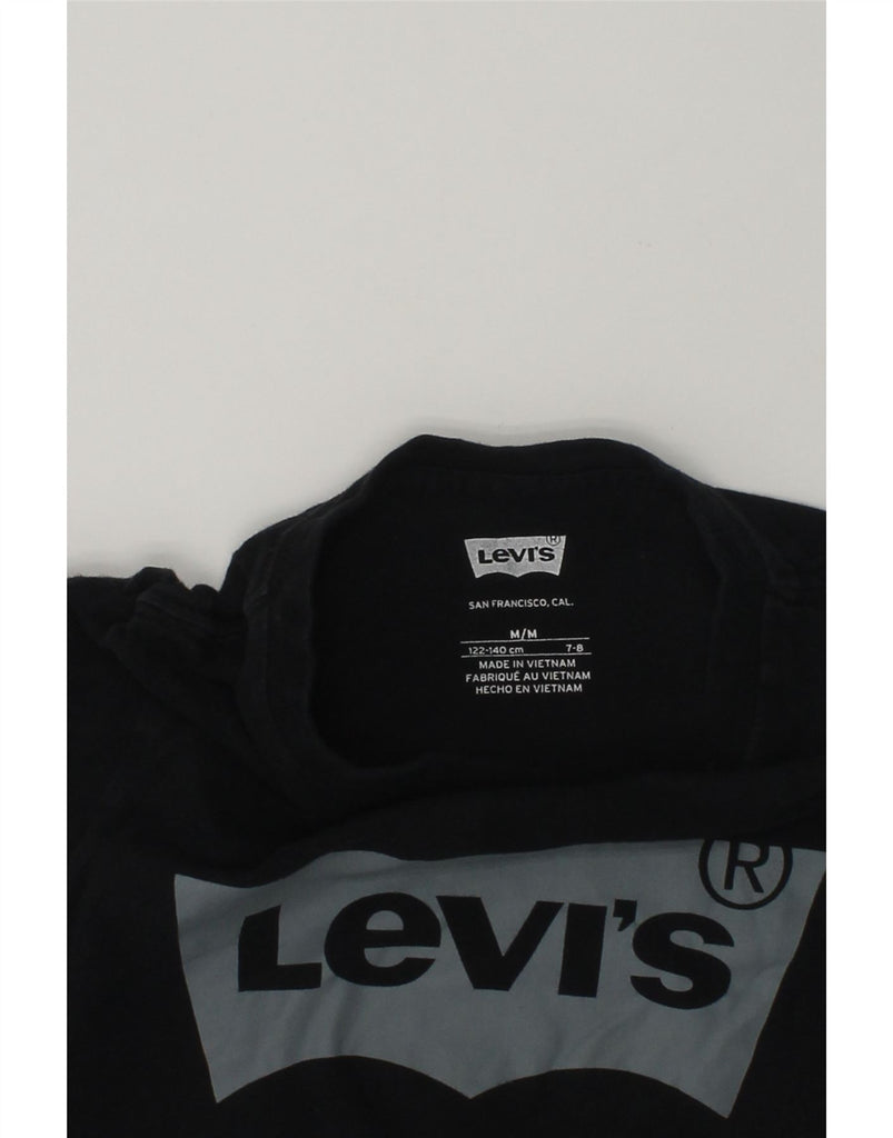 LEVI'S Boys Graphic T-Shirt Top 7-8 Years Medium  Black Cotton | Vintage Levi's | Thrift | Second-Hand Levi's | Used Clothing | Messina Hembry 