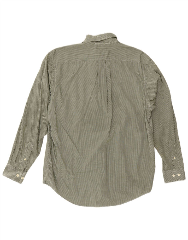 Eddie Bauer Mens Shirt Medium Green Gingham Cotton Classic