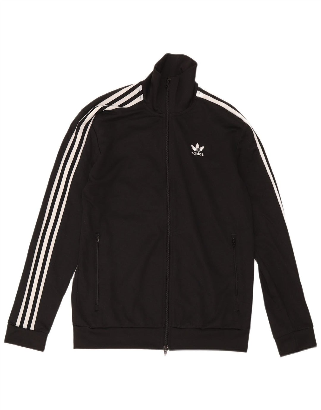 Adidas Mens Tracksuit Top Jacket Small Black Polyester