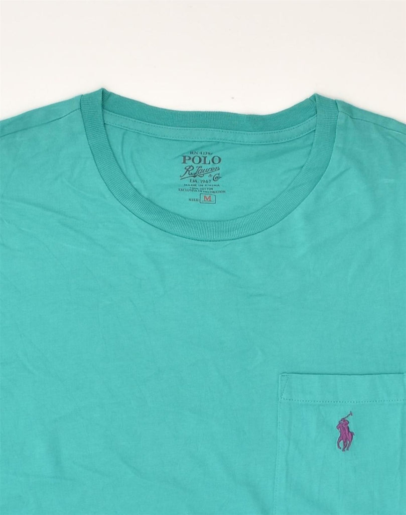 POLO RALPH LAUREN Mens T-Shirt Top Medium Turquoise Cotton | Vintage Polo Ralph Lauren | Thrift | Second-Hand Polo Ralph Lauren | Used Clothing | Messina Hembry 