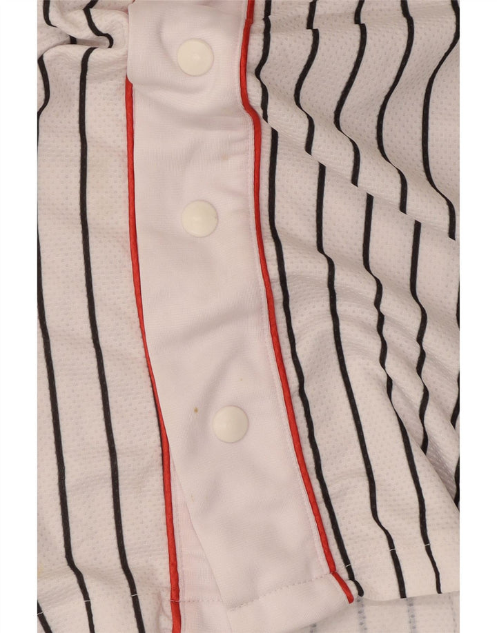 Starter Mens Graphic Jersey Top Small White Striped Polyester