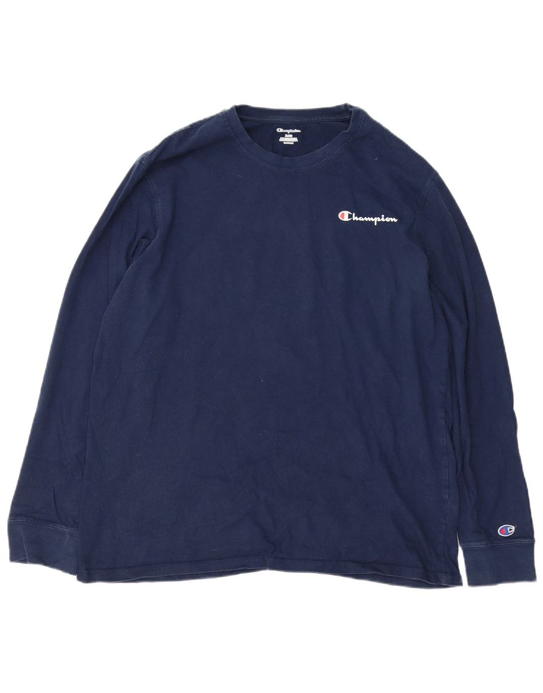 Champion Mens Top Long Sleeve XL Navy Blue Cotton