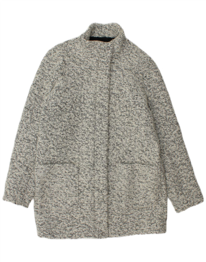 Abercrombie & Fitch Womens Oversized Overcoat UK 10 Small Grey Flecked Wool