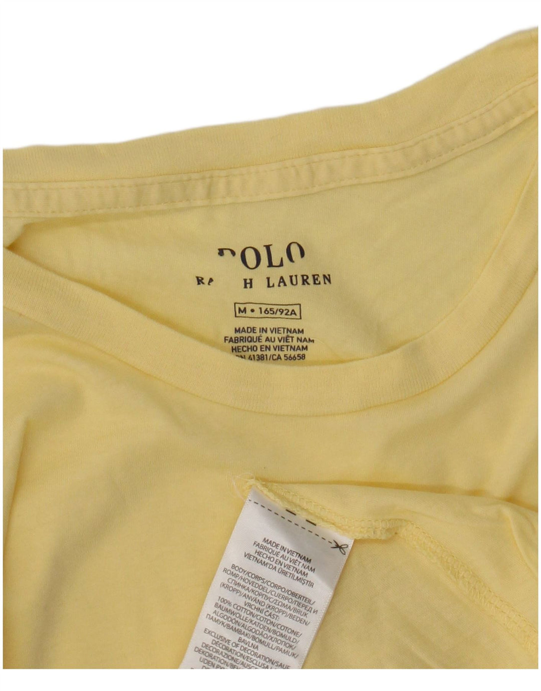 POLO RALPH LAUREN Womens T-Shirt Top UK 14 Medium Yellow Cotton