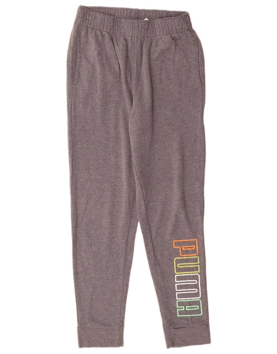 Puma Boys Graphic Tracksuit Trousers Joggers 14-15 Years Large Grey Cotton