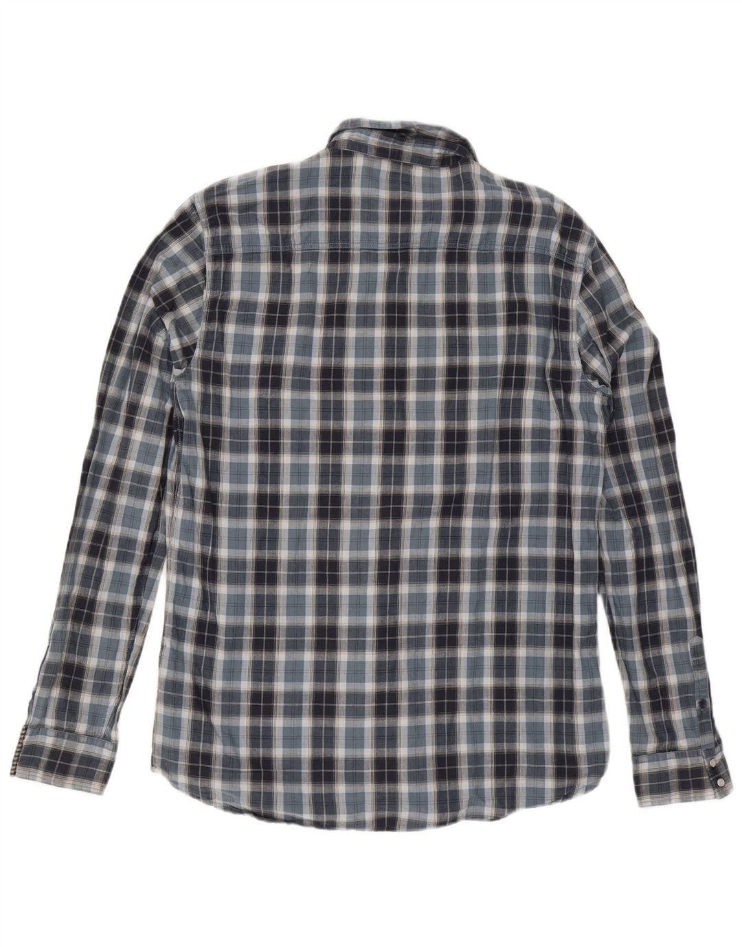 Guess Mens Flannel Shirt UK 42 Large Blue Check Cotton