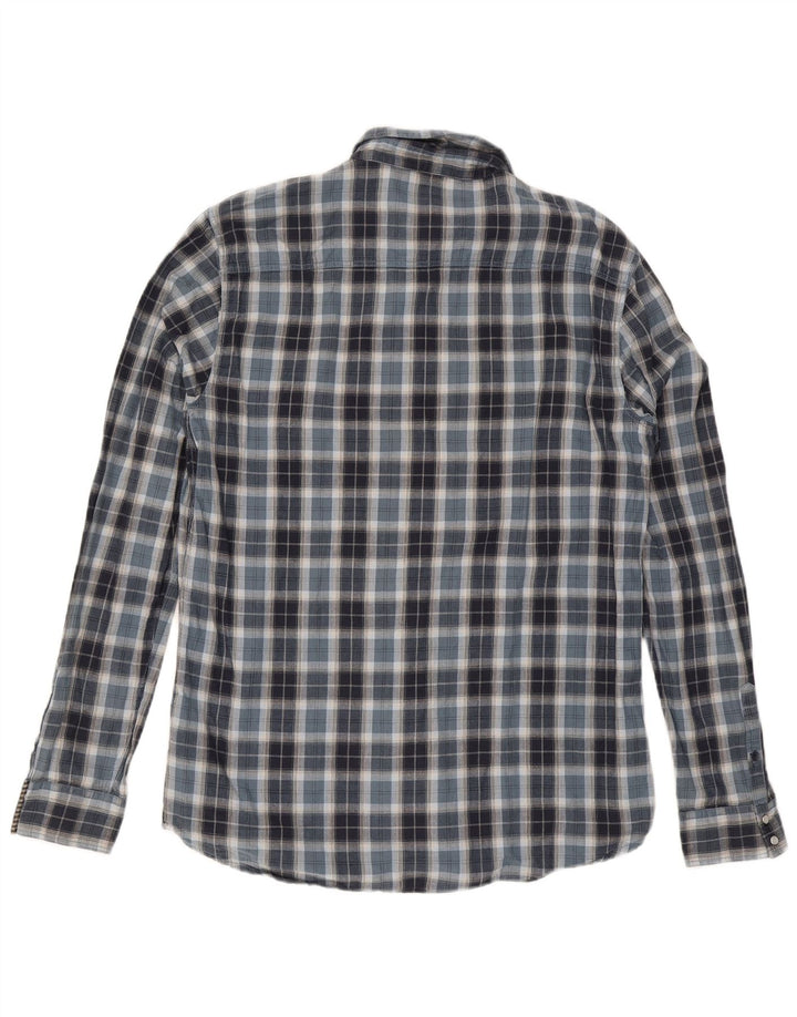 Guess Mens Flannel Shirt UK 42 Large Blue Check Cotton