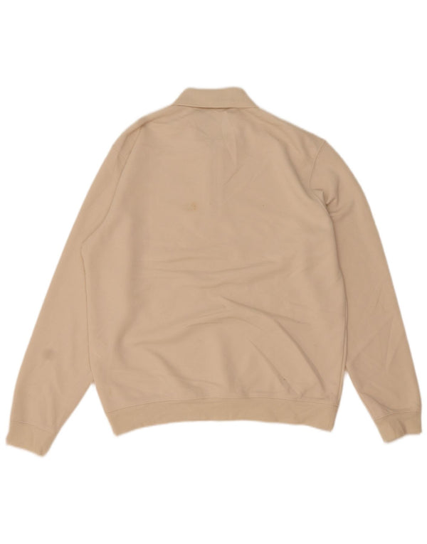 Zara Mens Polo Neck Jumper Sweater Small Off White Cotton