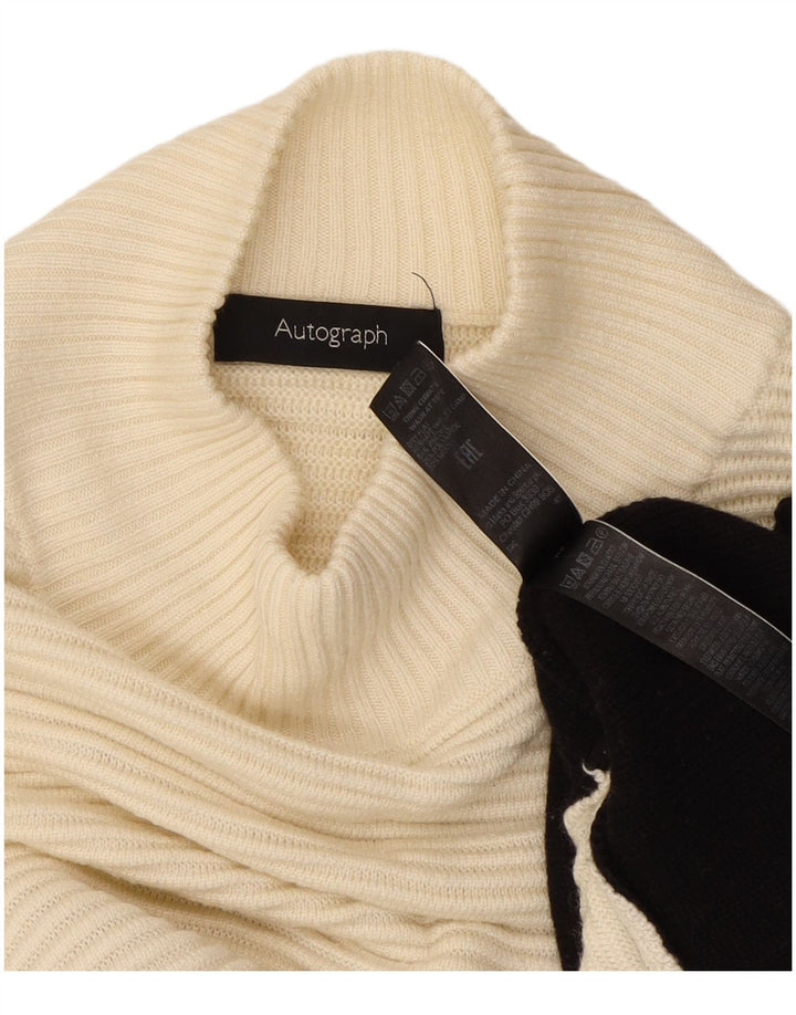 Marks & Spencer Womens Turtle Neck Jumper Sweater UK 12 Medium Off White