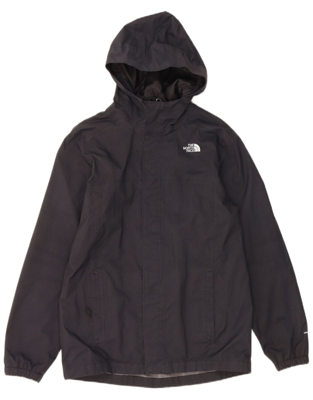 THE NORTH FACE Boys Hooded Rain Jacket 11-12 Years Large Black Polyester