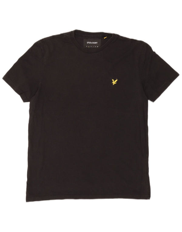 Lyle & Scott Mens T-Shirt Top Small Black Cotton