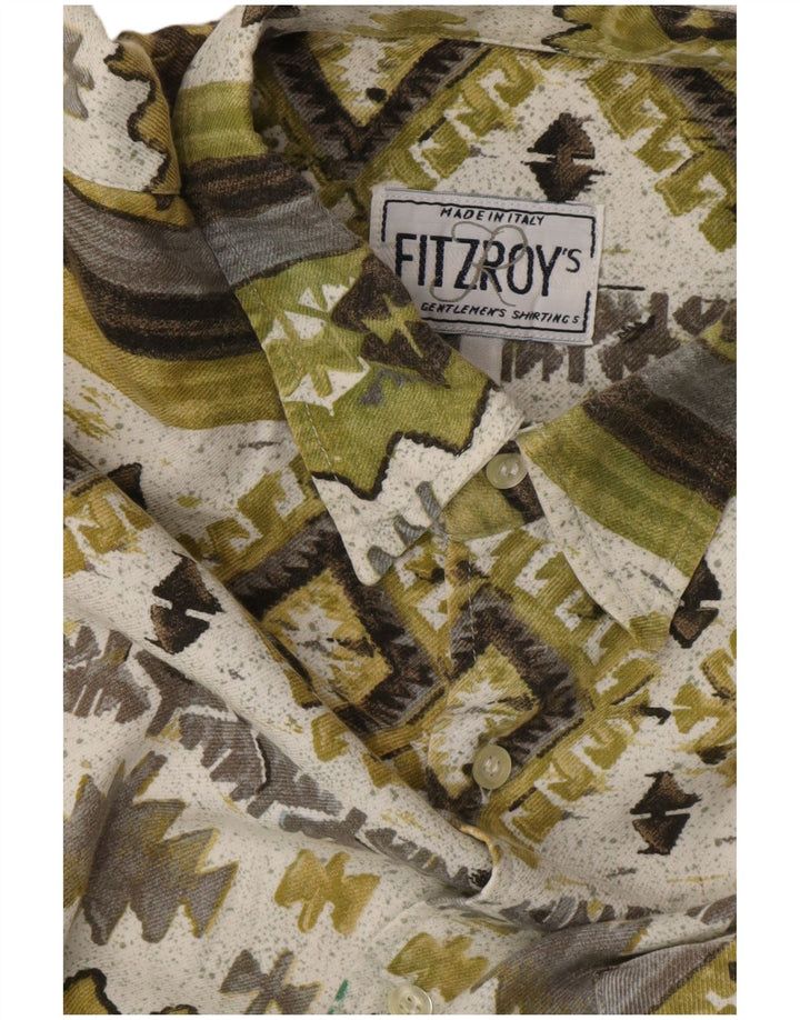 Fitzroy Mens Shirt XL Green Geometric