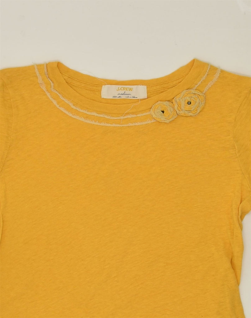 J. CREW Womens T-Shirt Top UK 12 Medium Yellow Cotton | Vintage J. Crew | Thrift | Second-Hand J. Crew | Used Clothing | Messina Hembry 