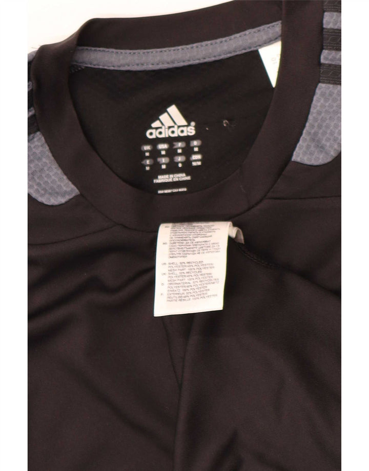 Adidas Mens T-Shirt Top Medium Black Colourblock Polyester Sports