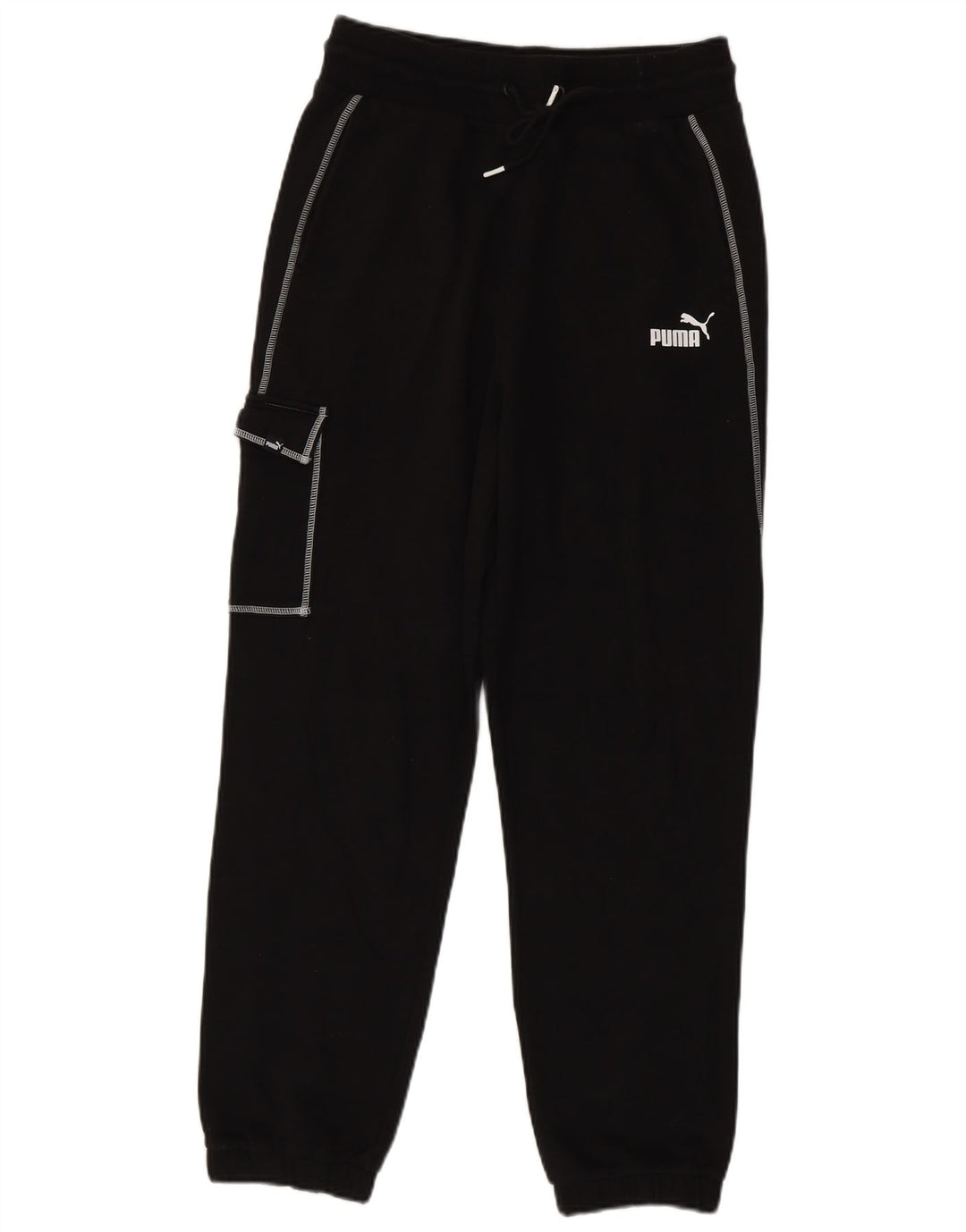 Puma Womens Cargo Tracksuit Trousers Joggers Small  Black Cotton