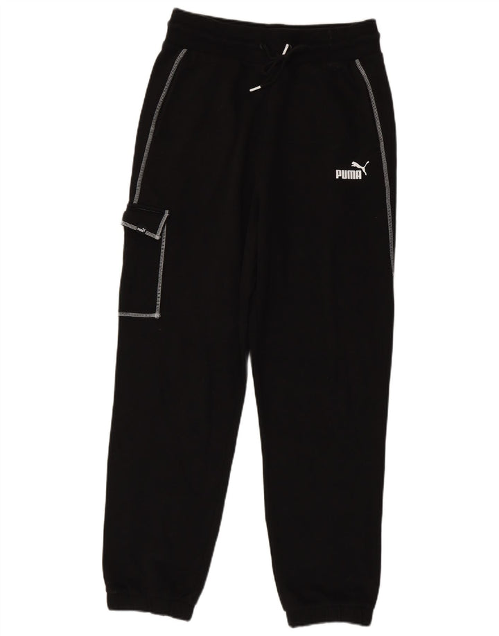 Puma Womens Cargo Tracksuit Trousers Joggers Small  Black Cotton