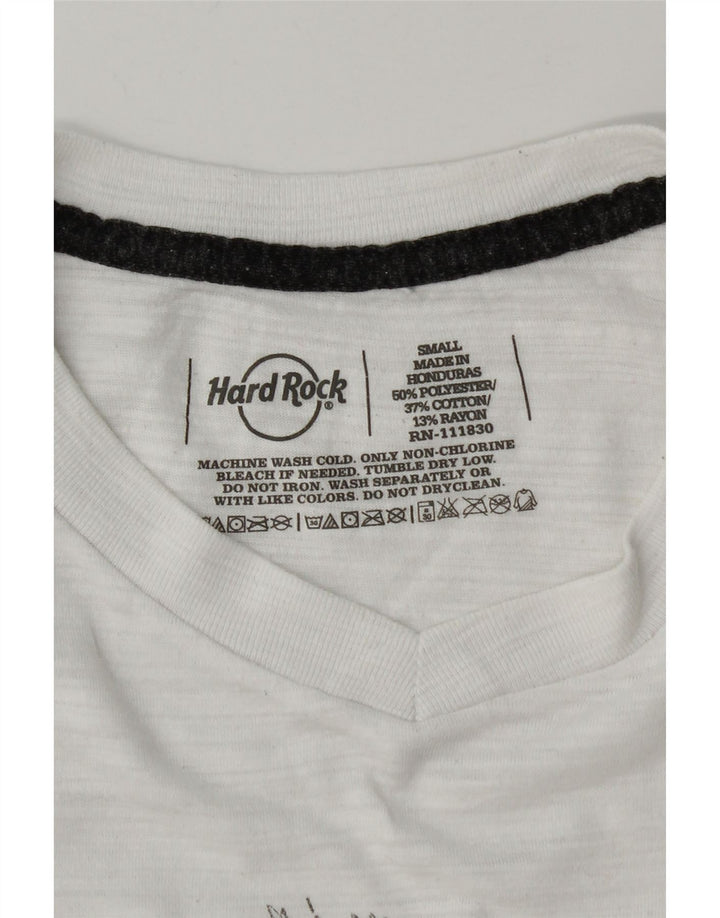 Hard Rock Cafe Mens Barcelona Graphic T-Shirt Top Small White Polyester