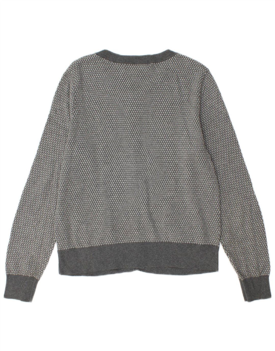 EDDIE BAUER Womens Cardigan Sweater UK 14 Large Grey Cotton