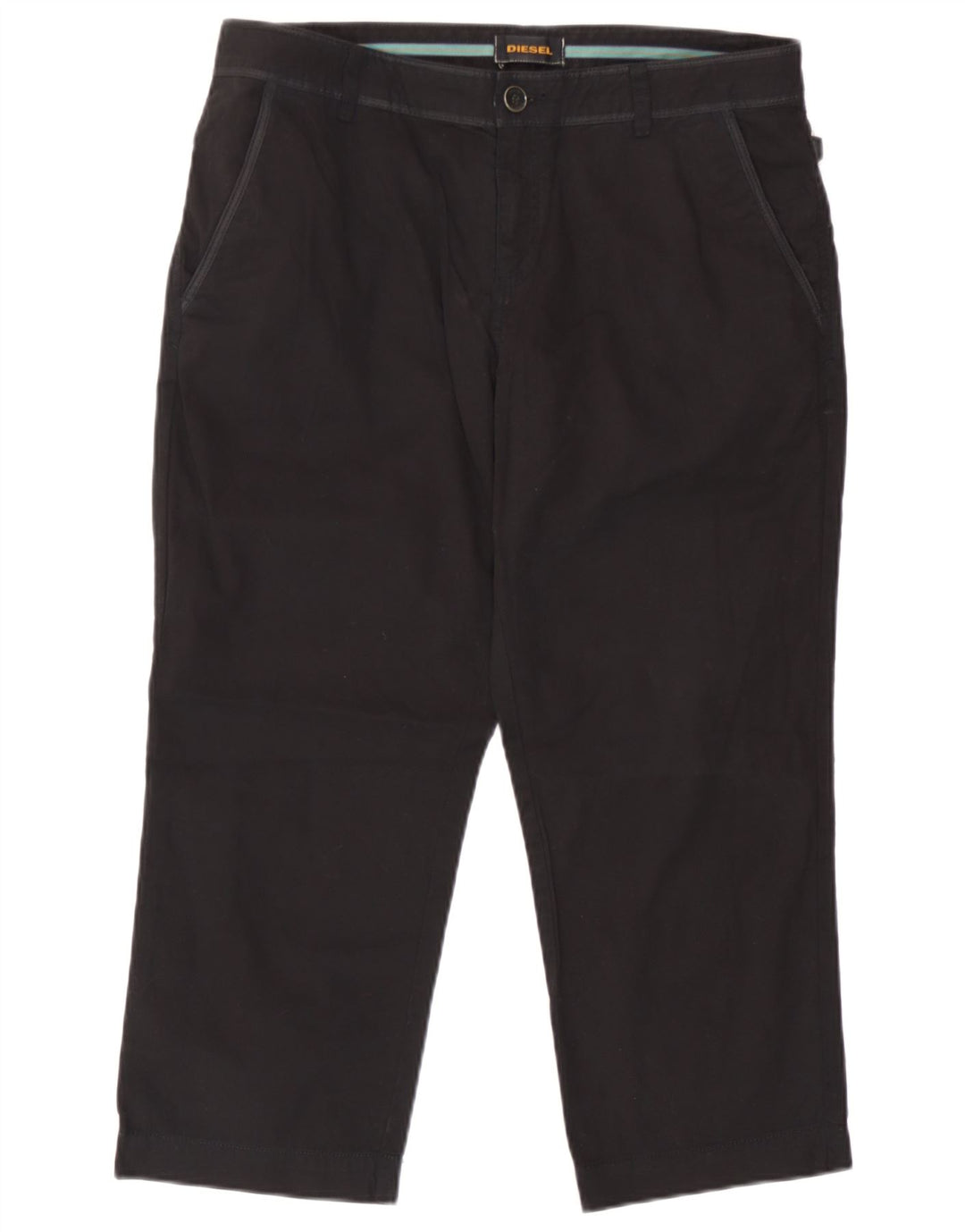 Diesel Womens Capri Trousers W34 L22 Black Cotton