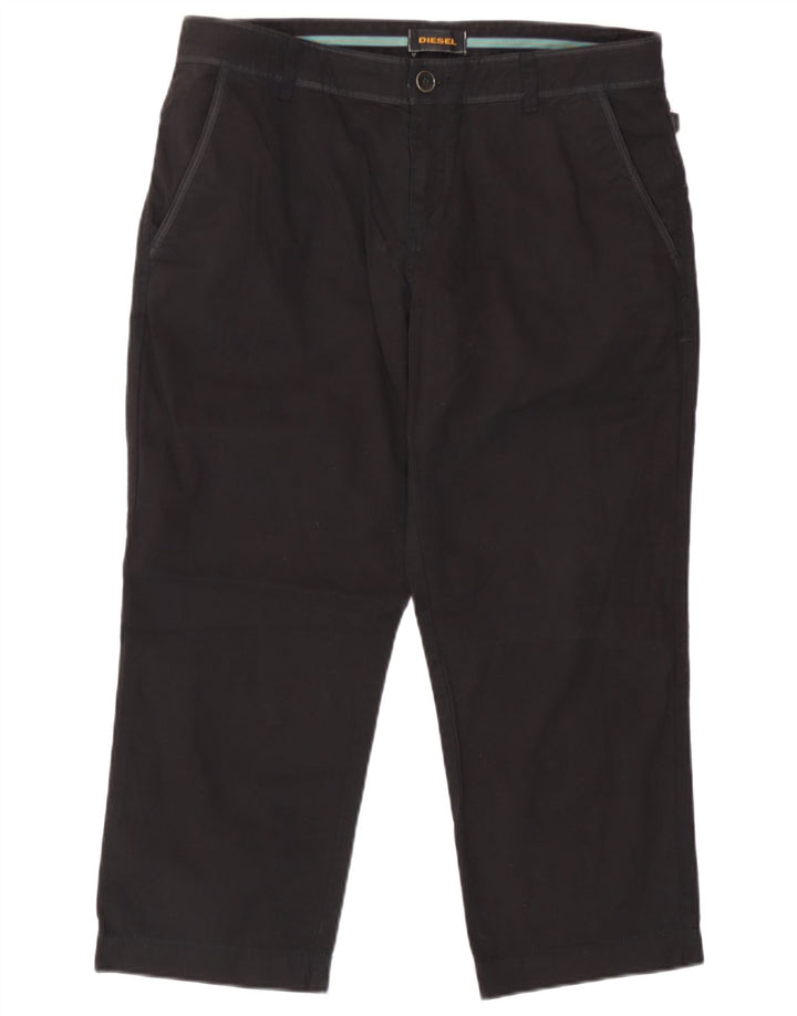 Diesel Womens Capri Trousers W34 L22 Black Cotton