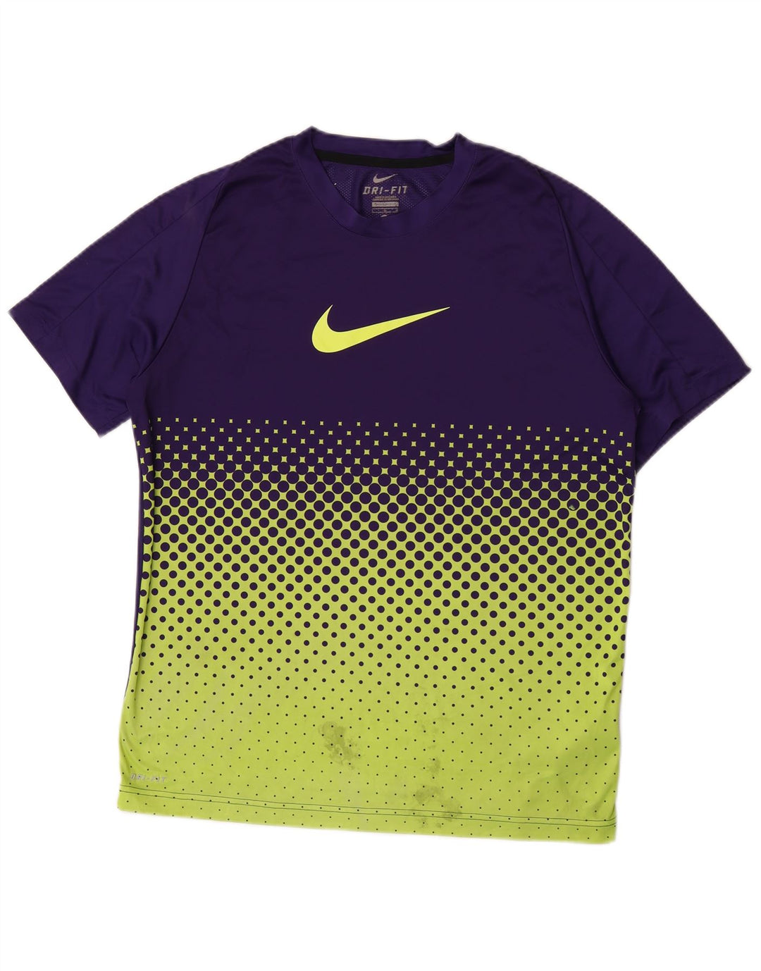 Nike Mens Dri Fit Graphic T-Shirt Top Large Purple Geometric Polyester
