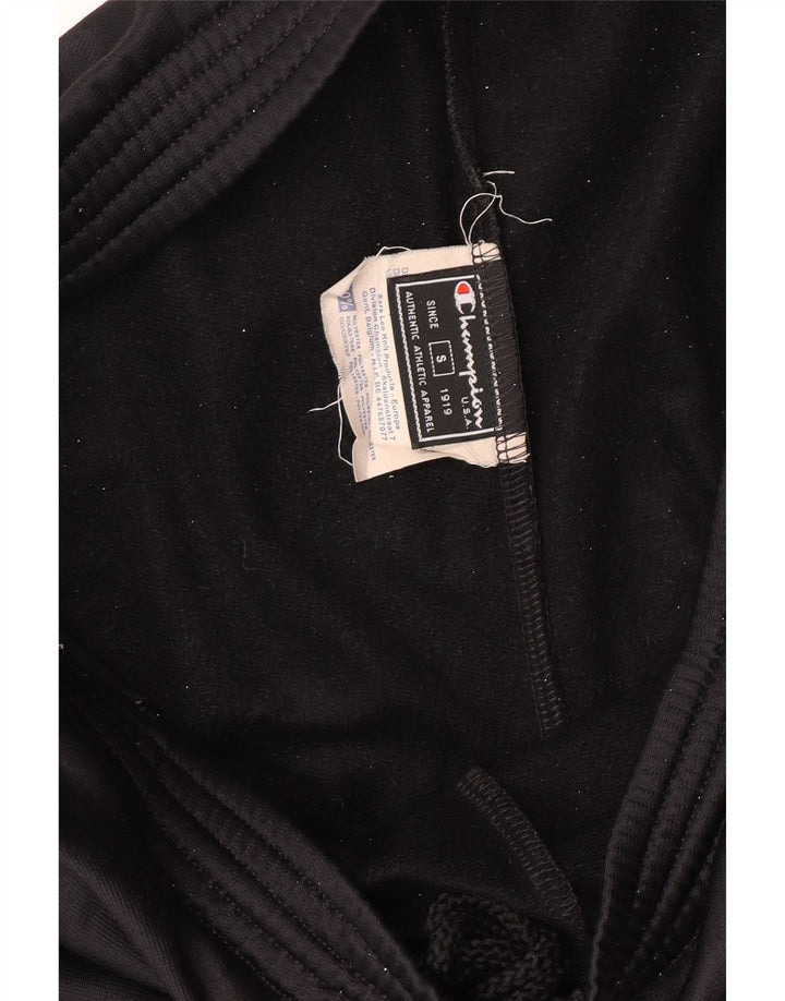 CHAMPION Mens Graphic Tracksuit Trousers Small  Black Polyester