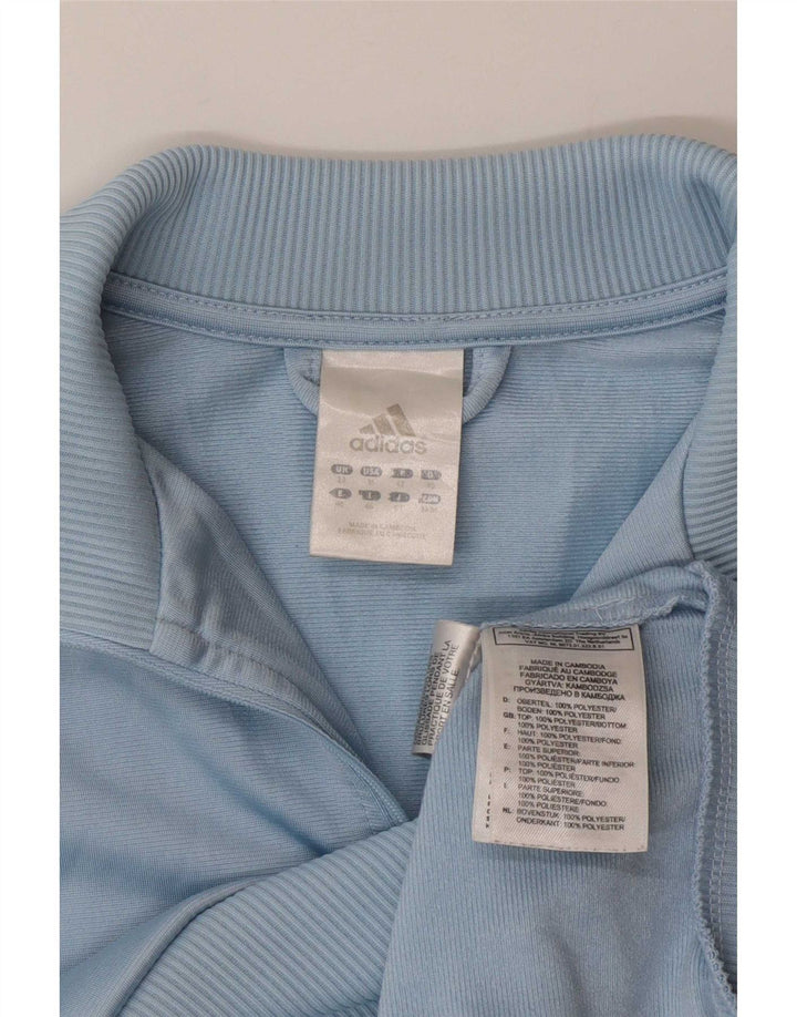 Adidas Womens Tracksuit Top Jacket UK 14 Medium Blue Polyester