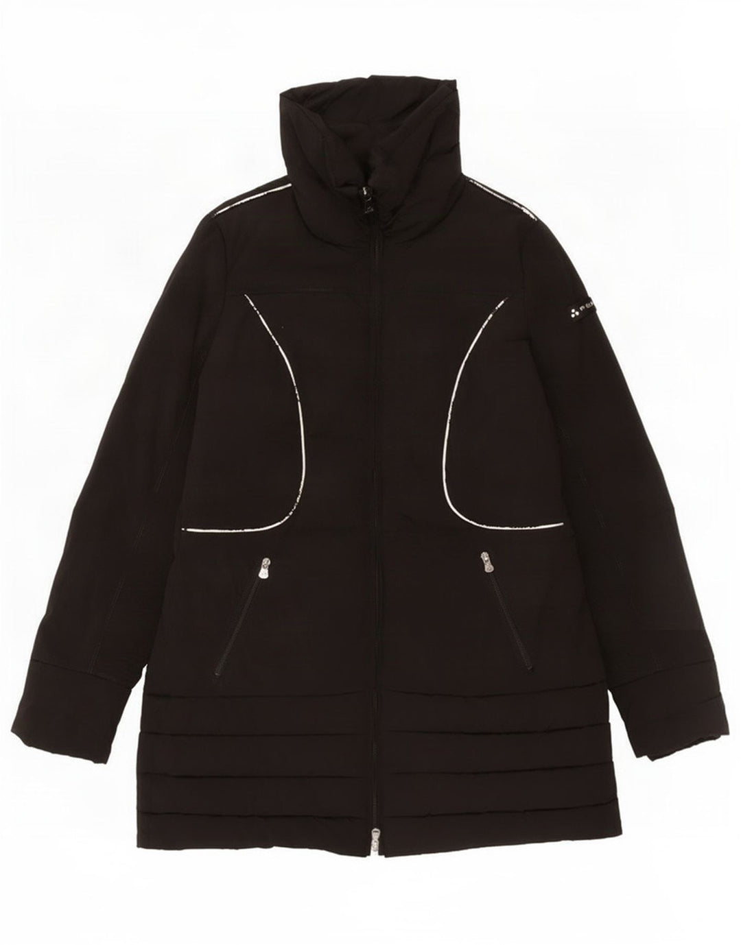 PEUTEREY Womens Padded Coat IT 46 Large Black Nylon