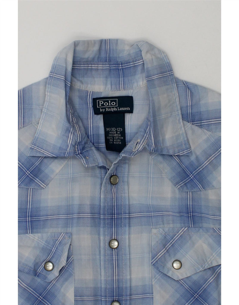 POLO RALPH LAUREN Boys Short Sleeve Shirt 10-11 Years Medium  Blue Check | Vintage Polo Ralph Lauren | Thrift | Second-Hand Polo Ralph Lauren | Used Clothing | Messina Hembry 