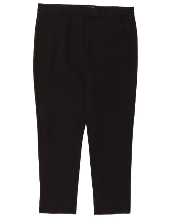 Marks & Spencer Womens Slim Suit Trousers UK 16 Large W36 L25 Black Viscose