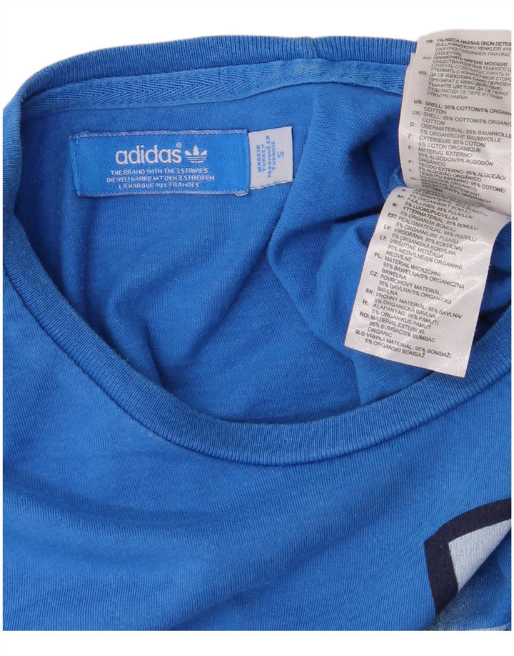 Adidas Mens Graphic T-Shirt Top Small Blue Cotton