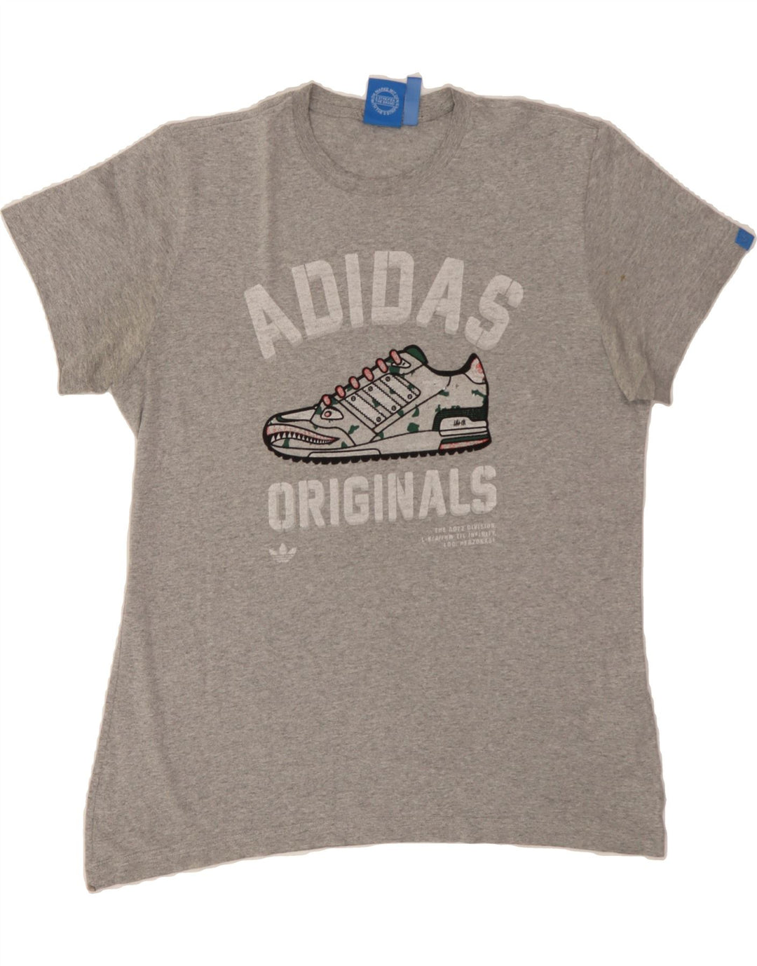 ADIDAS Mens Graphic T-Shirt Top Large Grey Cotton Vintage Adidas and Second-Hand Adidas from Messina Hembry 