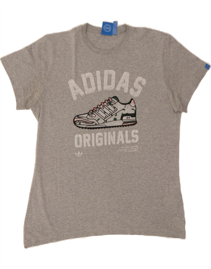 ADIDAS Mens Graphic T-Shirt Top Large Grey Cotton Vintage Adidas and Second-Hand Adidas from Messina Hembry 
