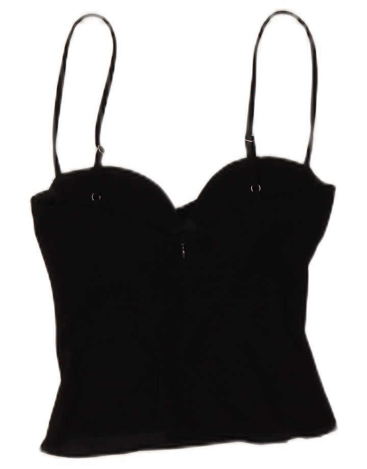 Zara Womens Crop Cami Top UK 6 XS Black